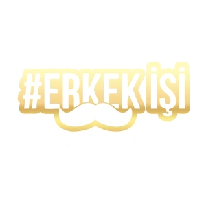 Erkek İşi Araba Sticker 17x17 Cm Gold
