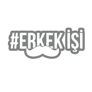 Erkek İşi Araba Sticker 17x17 Cm Gri