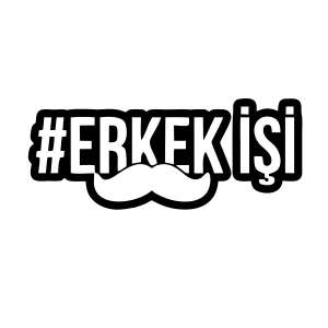 Erkek İşi Araba Sticker 17x17 Cm Siyah