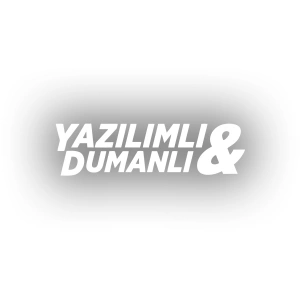 Yazılımlı&Dumanlı Araba Sticker 17x17 Cm Beyaz