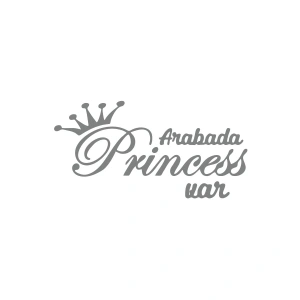 Arabada Princess Var Araba Sticker 17x17 Cm Gri