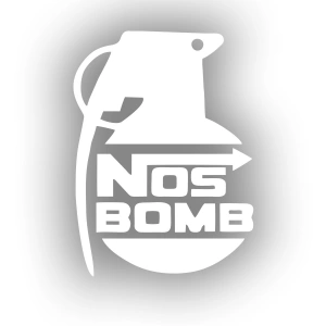 Nos Bomb Araba Sticker 17x17 Cm Beyaz