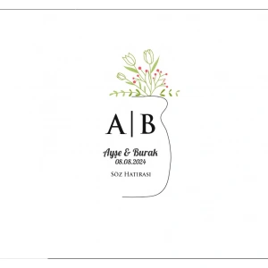 Kırmızı Meyveli Kuşlu Kış Etiketi Kına Nişan Düğün 3x3 cm özel etiket / 50 adet sticker