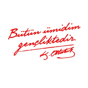 Bütün Ümidim Gençliktedir Araba Sticker 17x17 Cm Kırmızı