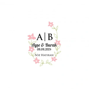 Yapraklı Kış Meyveli Oval Etiket Kına Nişan Düğün 3x3 cm özel etiket / 50 adet sticker