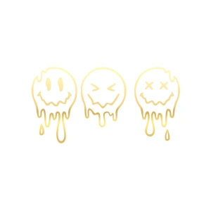 Eriyen Suratlar Araba Stickeri 17x17 Cm Gold