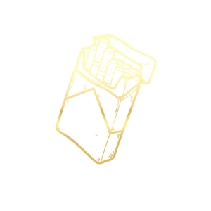 Sigara Araba Stickeri 17x17 Cm Gold