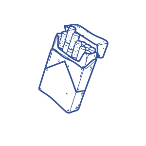 Sigara Araba Stickeri 17x17 Cm Mavi