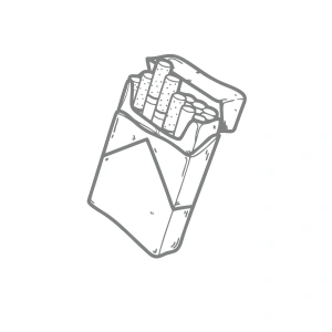 Sigara Araba Stickeri 17x17 Cm Gri