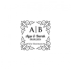 Kış Temalı Şık Dikdörtgen Etiket Kına Nişan Düğün 3x3 cm özel etiket / 50 adet sticker