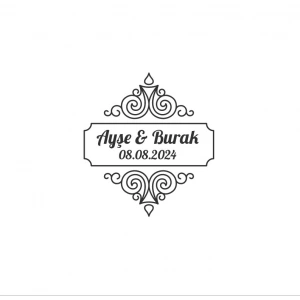 Kış Yeşillikli Oval Etiket Kına Nişan Düğün 3x3 cm özel etiket / 50 adet sticker