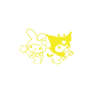 Kuromi&My Melody Araba Sticker 17x17 Cm Sarı