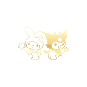 Kuromi&My Melody Araba Sticker 17x17 Cm Gold