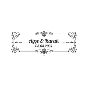 Kozalak ve Meyveli Yuvarlak Etiket Kına Nişan Düğün 3x3 cm özel etiket / 50 adet sticker