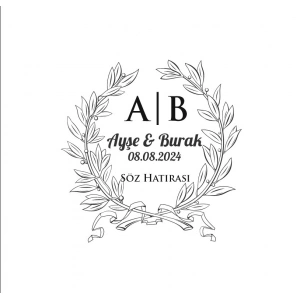 Şık Çiçekli Kış Temalı Etiket Kına Nişan Düğün 3x3 cm özel etiket / 50 adet sticker