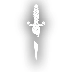 Kırık Kılıç Araba Stickeri 17x17 Cm Beyaz