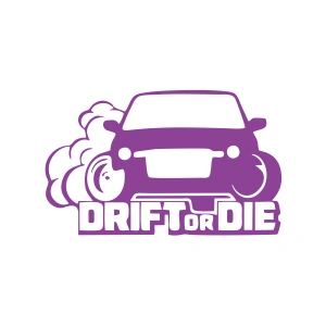 Drift or Die Araba Stickeri 17x17 Cm Mor