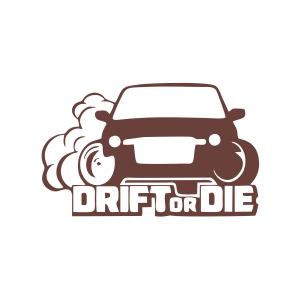 Drift or Die Araba Stickeri 17x17 Cm Kahverengi