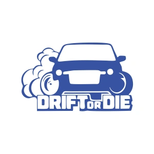 Drift or Die Araba Stickeri 17x17 Cm Mavi