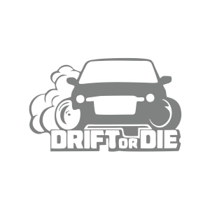 Drift or Die Araba Stickeri 17x17 Cm Gri