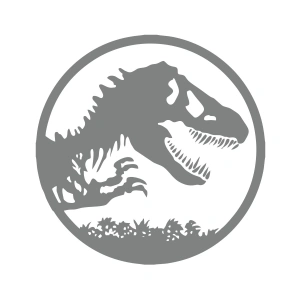 Dinozor Araba Stickeri 17x17 Cm Gri