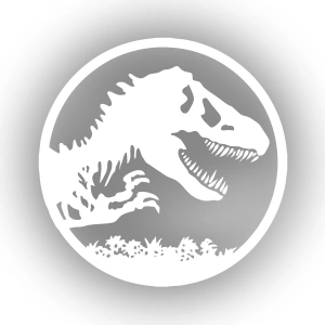 Dinozor Araba Stickeri 17x17 Cm Beyaz