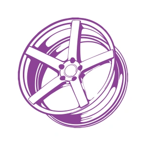 Jant Araba Stickeri 17x17 Cm Mor