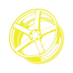 Jant Araba Stickeri 17x17 Cm Sarı