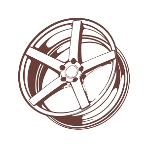 Jant Araba Stickeri 17x17 Cm Kahverengi