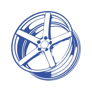 Jant Araba Stickeri 17x17 Cm Mavi