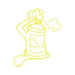 Sprey Araba Stickeri 17x17 Cm Sarı