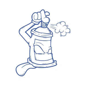 Sprey Araba Stickeri 17x17 Cm Mavi