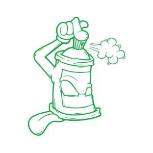 Sprey Araba Stickeri 17x17 Cm Yeşil