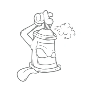 Sprey Araba Stickeri 17x17 Cm Gri