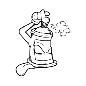 Sprey Araba Stickeri 17x17 Cm Siyah