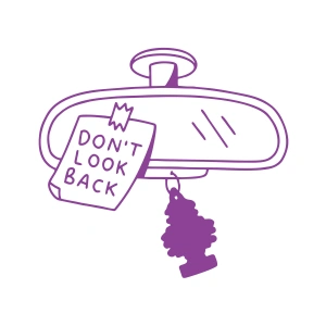 Dont Look Back Araba Stickeri 17x17 Cm Mor