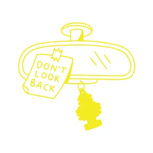 Dont Look Back Araba Stickeri 17x17 Cm Sarı