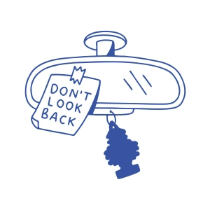 Dont Look Back Araba Stickeri 17x17 Cm Mavi