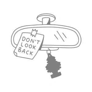 Dont Look Back Araba Stickeri 17x17 Cm Gri