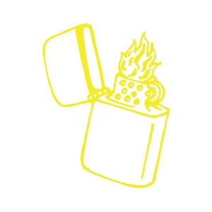 Çakmak Araba Stickeri 17x17 Cm Sarı