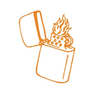 Çakmak Araba Stickeri 17x17 Cm Turuncu