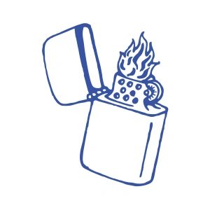 Çakmak Araba Stickeri 17x17 Cm Mavi