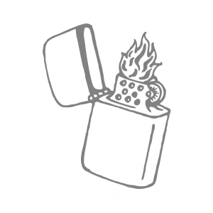 Çakmak Araba Stickeri 17x17 Cm Gri