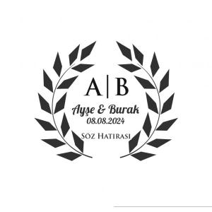 Yapraklı Kış Oval Etiket Kına Nişan Düğün 3x3 cm özel etiket / 50 adet sticker