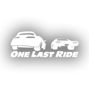 One Last Ride Araba Stickeri 17x17 Cm Beyaz