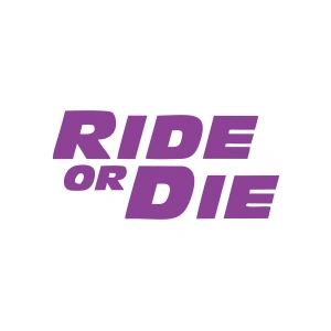 Ride Or Die Araba Stickeri 17x17 Cm Mor