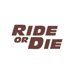 Ride Or Die Araba Stickeri 17x17 Cm Kahverengi