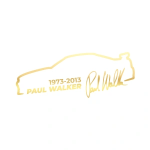 Paul Walker İmza Araba Sticker 17x17 Cm Gold