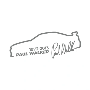 Paul Walker İmza Araba Sticker 17x17 Cm Gri