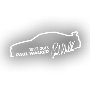 Paul Walker İmza Araba Sticker 17x17 Cm Beyaz